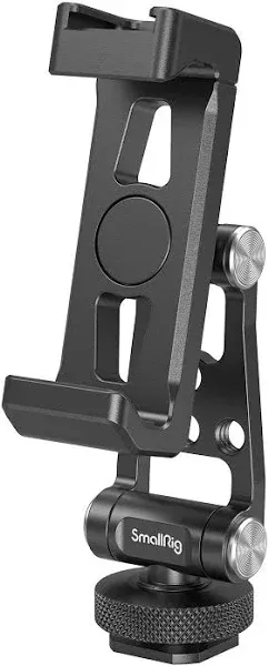 SMALLRIG Universal Phone Tripod Mount, Metal Cell Phone Mount with Cold Shoe Mount and M4 screws for DJI Stabilizers, Free Adjustment Phone Mount Adapter for iPhone 15 14, for Samsung Galaxy - 4301