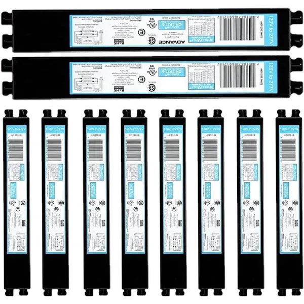 ICN2P32N, 120-277V, 50-60Hz Input Frequency, Solid Wire Type, Instant Start Centium Electronic Fluorescent Ballast for 2 F32T8 Lamp Type, Indoor/Outdoor Use with Automatic Restart Ballast Box, 10 Pack