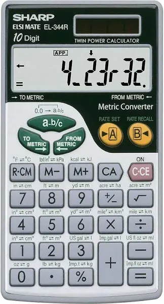 Sharp EL344RB Metric Conversion Calculator