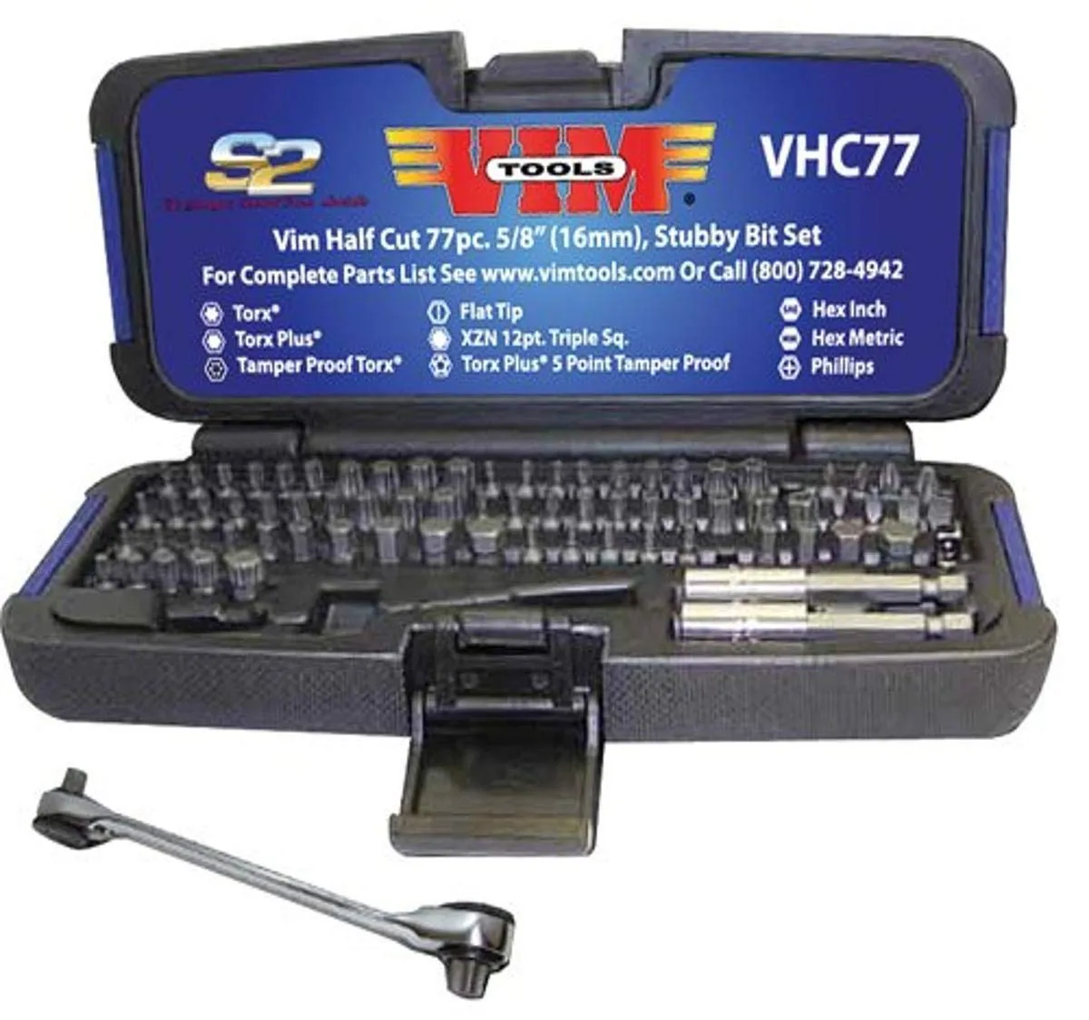 VIM Tools Half Cut Stubby Bit Set