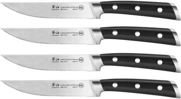 Cangshan TS Series 1020724 Swedish 14C28N Steel Forged 4-Piece Steak Knife Set