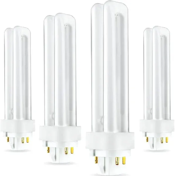 Plc-18w 4 Pin G24q-2, 18 Watt Double Tube, Compact Fluorescent Light Bulb, Replaces Sylvania and Philips