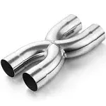 Lightweight 2.5&#034; Dual Outlet X Pipe - High-Temperatu<wbr/>re Resistant Stainless Steel