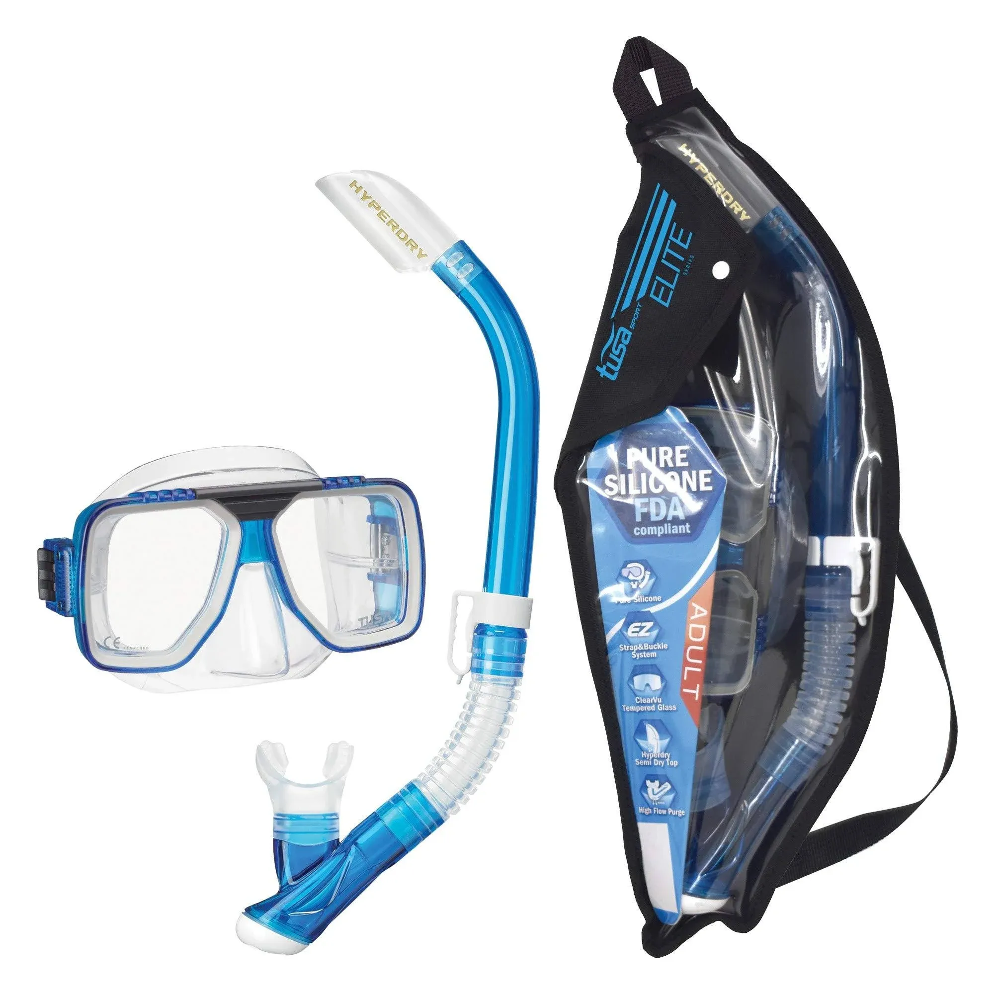 Tusa Liberator Mask and Snorkel Combo Clear Blue