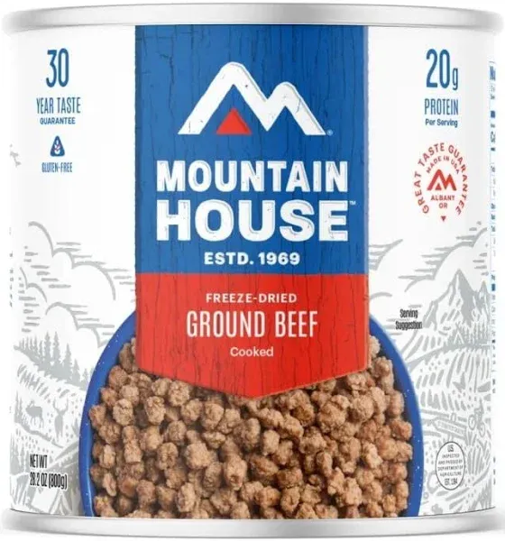 Cooked Ground Beef Freeze Dried Survival &amp; Emergency Food #10 Can Gluten-Free