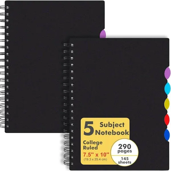 EOOUT 2 Pack Multi Subject Notebook