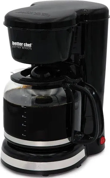 Better Chef Basic Coffee Maker | 12-Cup | Pause-N-Serve | Brushed Metal Trim ...