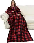 Catalonia Wearable TV Blanket with Sleeves Arms Micro Plush Mink Fleece Wrap Throw Robe 73 x 51”