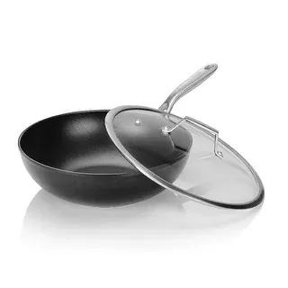 TECHEF Onyx Collection 12" Wok/Stir-Fry Pan with Lid