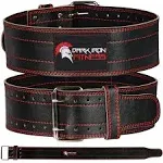 Weight Lifting Belt Dark Iron Fitness for Men &amp; Women - 100% Leather Gym Belt L