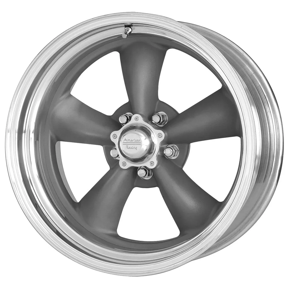 VN215 CLASSIC TORQ THRUST II 14x6, Bolt Pattern: 5x4.5/, Offset: -2, MAG GRAY MACHINED LIP, set of 1