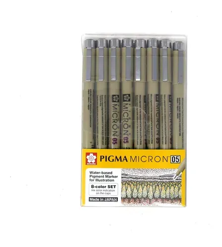 Sakura Pigma Micron 005 8 Color Set Water Based Pigment