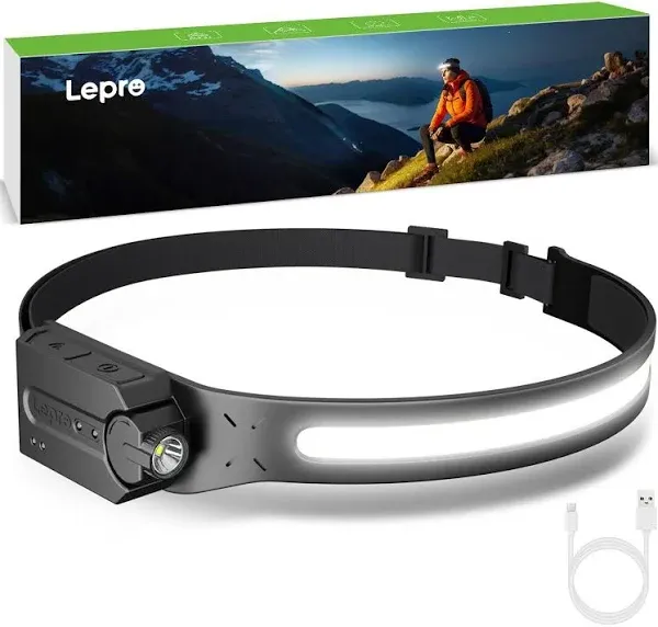 LED Headlamp Rechargeable - Super Bright Head lamp with Motion Sensor, 230°CO...