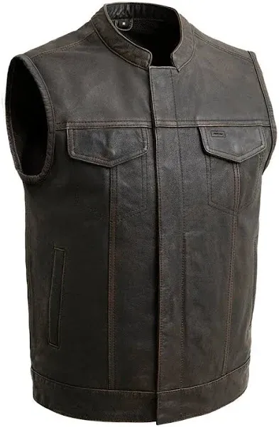 Premium Leather Motorcycle Club Vest