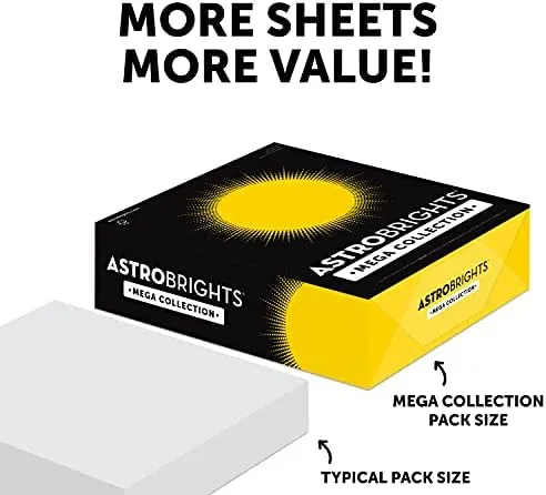 Astrobrights Mega Collection, Colored 625 Count (Pack of 1), Bright Yellow 