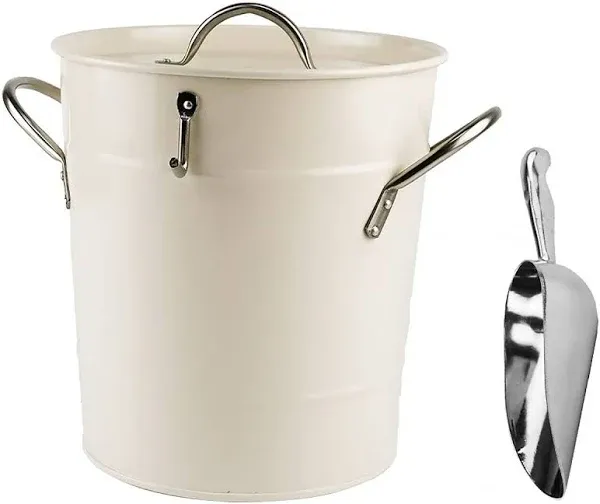 HFWYJF 4.2 Quart/4 Liter Double Wall Ice Bucket,Ice Bucket for Cocktail White 