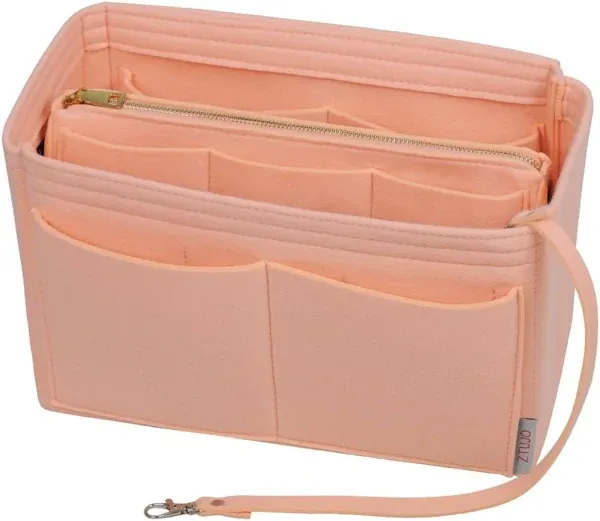 ZTUJO Purse Organizer Insert Felt Bag Organizer with Metal Zipper