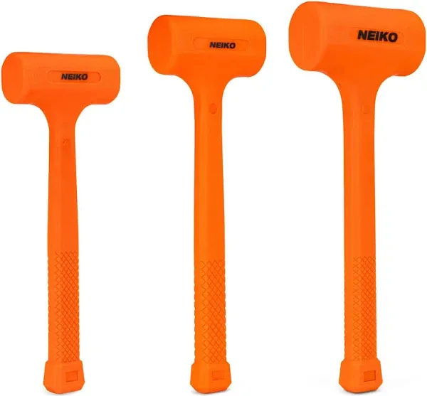 NEIKO  Dead Blow Hammer Set 3pc Neon Orange Deadblow Mallet Hand Tools Hammers