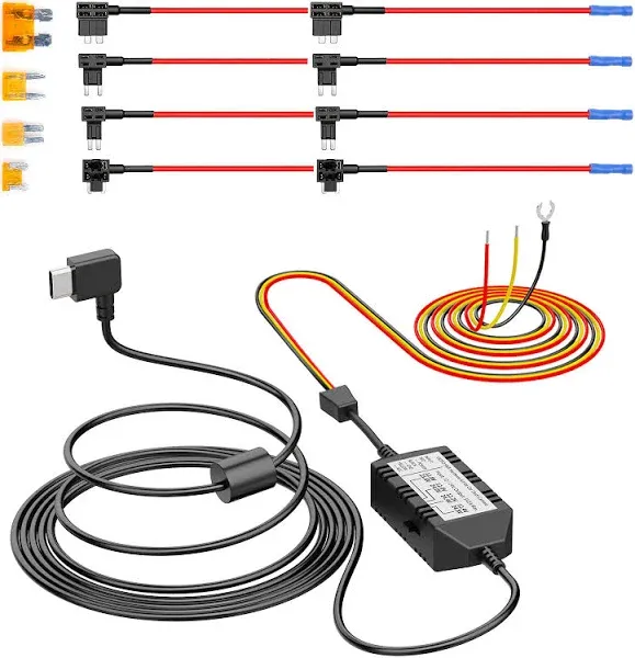 VIOFO HK4 Hardwire Kit with 8pcs Full Set Circuit Fuse Tap, Type-C Port, for A119MINI /A119MINI 2 /A229 Duo&Plus&PRO /T130 /WM1 /A139 /A139Pro Dash Cam