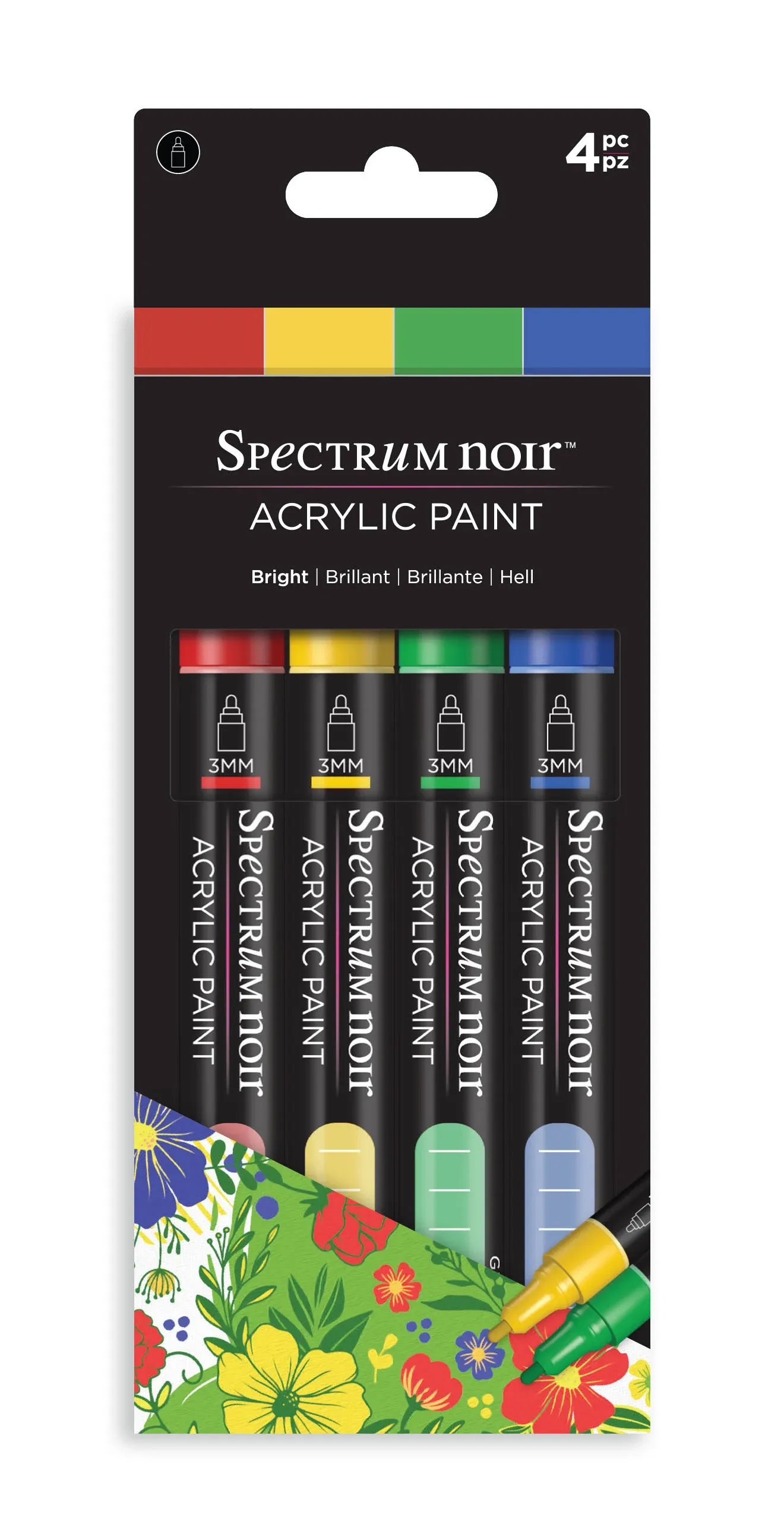 Spectrum Noir Acrylic Paint Marker Pen Set Bright | Set of 4