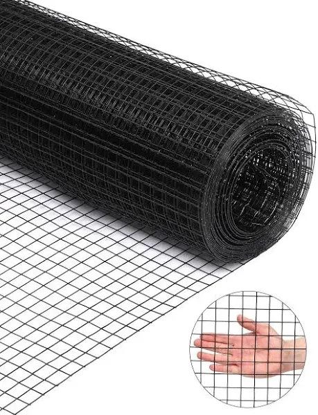 forimo 24'' x 50' 1.5inch Hardware Cloth 16 Gauge Black Vinyl Coated Welded Fence Mesh for Home and Garden Fence and Home Improvement Project