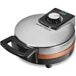 Hamilton Beach Belgian Waffle Maker with PFAS-Free Non-Stick Ceramic-Coated Plates, Browning Control, Indicator Lights, Stainless Steel (26081)