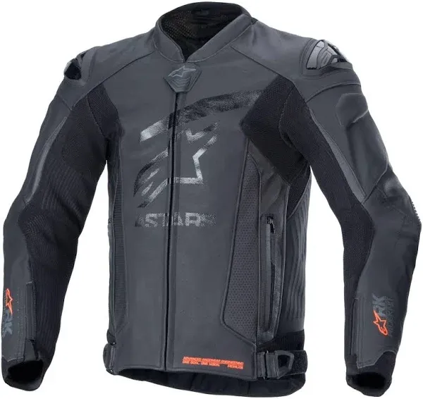 GP Plus R v4 Rideknit® Leather Jacket - Black/Red Fluo/White -56 3100324-1321-5<wbr/>6