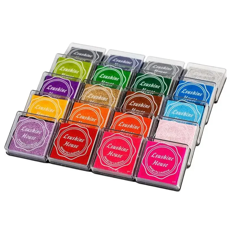 Craft Ink Pad Stamps Partner DIY Color,20 Colors Rainbow Finger Ink pad for K...