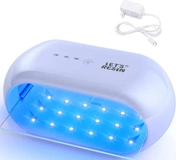 LET'S RESIN UV Light Advanced,Two-Sided Longer time Setting(2m,3m,5m) UV Resin Light with 36 LED Beads, Large Size UV Lamp for Resin Curing,Resin Molds,DIY Craft Decor(Own Design Patent)