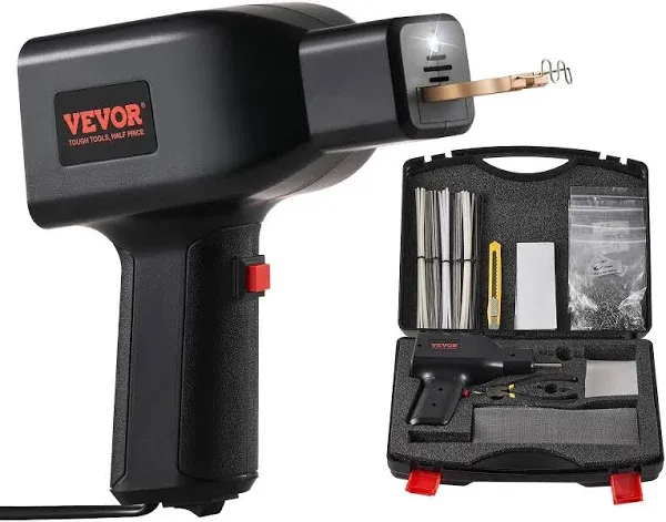 VEVOR Plastic Welding Kit, 70/150W Dual Power Hot Stapler Plastic Welding Gun, Plastic Car Bumper Repair Kit with 600PCS 6 Types Staples, 56PCS Welding Rods, Pliers for Kayak/Toys/Plastic Crack Repair