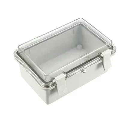 150x100x70mm ABS Junction Box with Hinged Clear Grey Cover Plastic Latch, IP6...