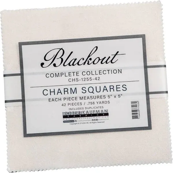 Robert Kaufman 5in Squares Blackout 42pcs