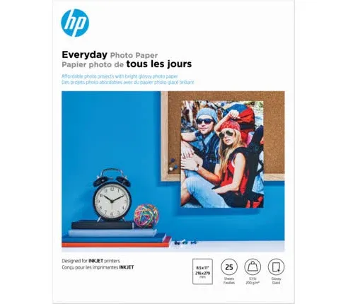 HP Q5498A Everyday Photo Paper Letter - 8.50" x 11" Semi-gloss - 25 Sheet