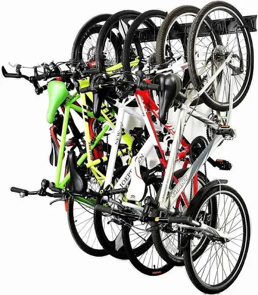 RaxGo Garage Bike Rack Wall Mount Bicycle Storage Hanger with 6 Adjustable Hooks