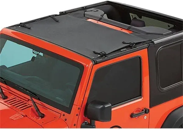 Bestop 5240035 Black Diamond Sun Bikini Top For 2007-2018 Wrangler JK 2DR & 4DR - Targa Length