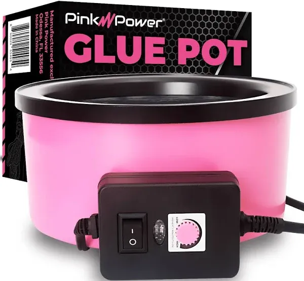 Pink Power Electric Hot Glue Pot for Crafts w/Adjustable Temp 225-400 F - 160...