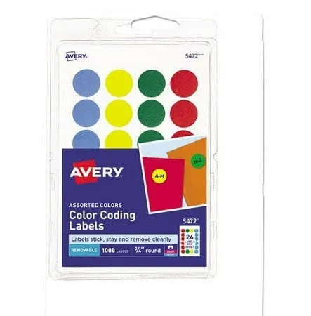 Avery Removable Print or Write Color Coding Labels