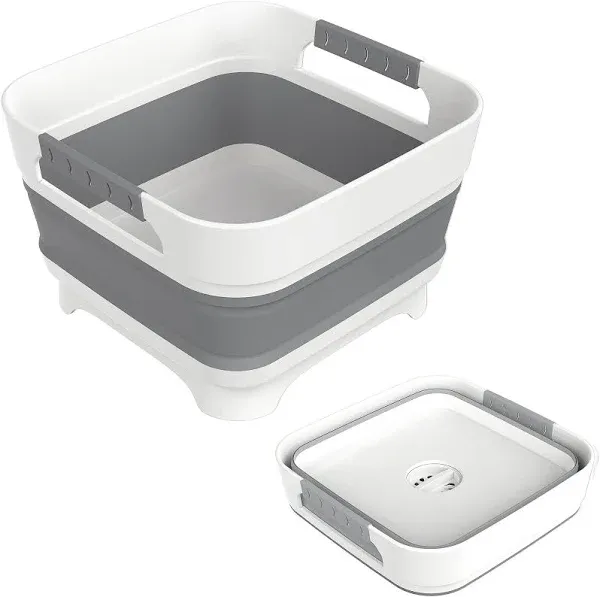 2.4 Gal Collapsbile Wash Basin With Drian Plug9l Dish Pan For Soaking Baby Bottl