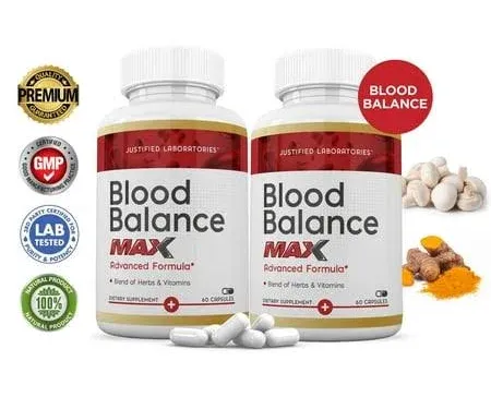 Justified Laboratories Blood Balance Max 1295MG Formula Supplement Pills 60 Capsules