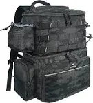  Fishing Tackle Backpack with Cooler, Large Fishing Bag with Rod Camouflage