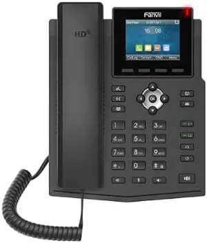 Fanvil Enterprise IP Phone, 2.8-inch Color Display, 6 Sip Lines, Dual-Port ...