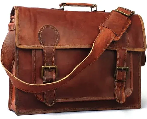 Vintage Men Genuine Leather Satchel Shoulder Laptop Bag Messenger Briefcase NEW