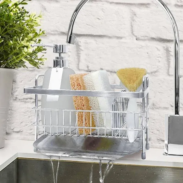 Kitchen Sink Caddy - Kitchen Sink Organizer - Quick Draining, Stainless Steel...