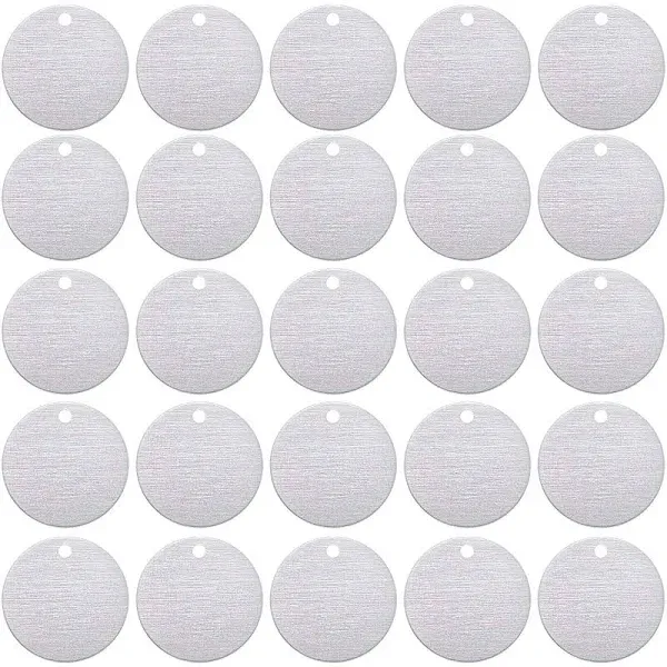 Durable 1-Inch Round Aluminum Stamping Tags for Jewelry Making - Pack of 100