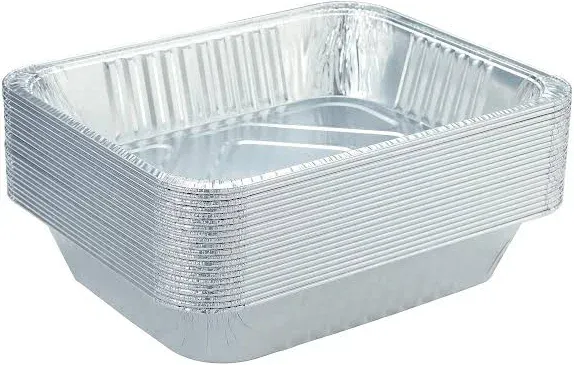 NYHI 30 Pcs 9" x 13" Disposable Aluminum Pans Foil Containers for Cooking Baking Takeout Containers for Leftovers Heavy Duty Foil Pans Freezer Container Catering Supplies