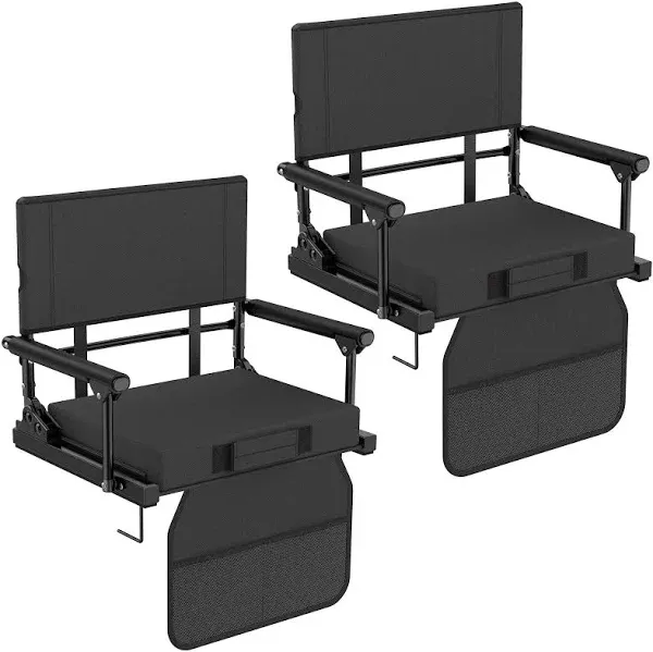 Stadium Seats for Bleachers with Back Support, 600 Lbs Rated with Lightweight Soft Comfort Cushion, Stadium Seating for Bleachers with Adjustable Back Support and Shoulder Strap