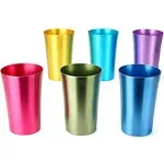 6 PCS Anodized Aluminum Tumblers Drinking Glasses Vintage Retro Metal Cup New