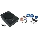 Rockville SS65P 400W 6.5" Slim Under-Seat Powered Car/Truck Subwoofer + Amp Kit