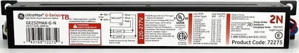 GE Lighting GE232MAX-G-N Electronic Ballast