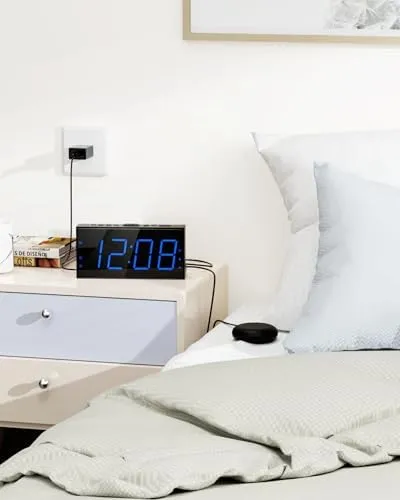 Super Loud Alarm Clock with Bed Shaker, Vibrating Alarm Clock for Heavy Sleepers